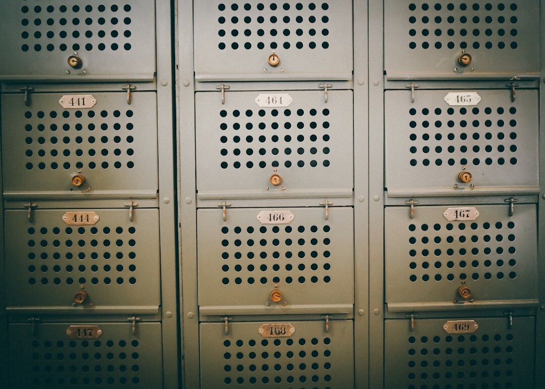 Archive room with filing cabinets and boxes of old documents